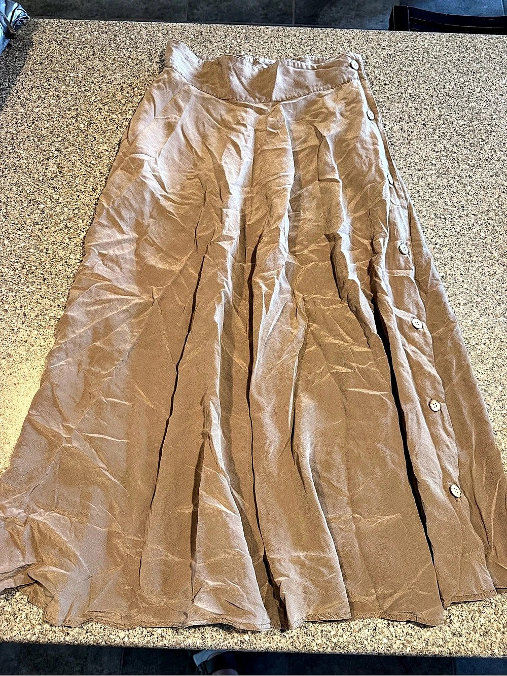 August Silk Vintage Maxi Skirt Brown Size 8/38